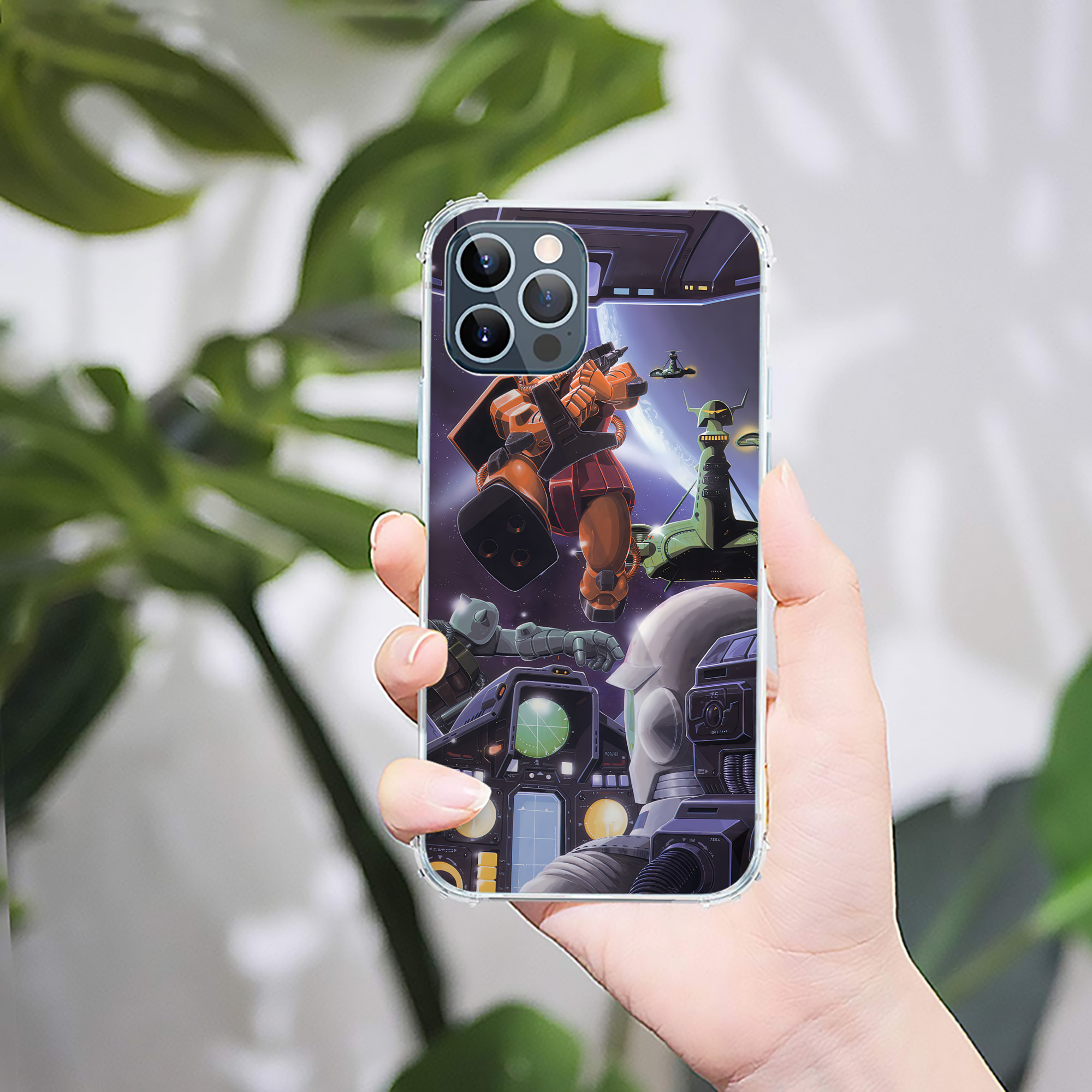 （画像用） 機動戦士ガンダム Mobile Suit Gundam 【iPhone 12シリーズ対応】透明スマホケース（クリアソフトケース）
